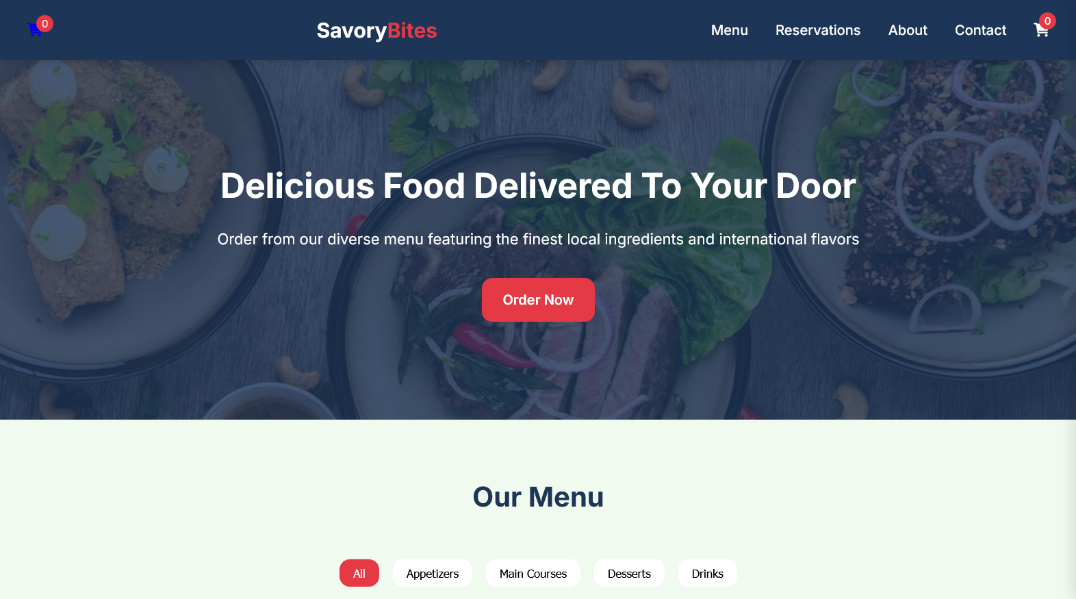 Savory Bites Restaurant Website
